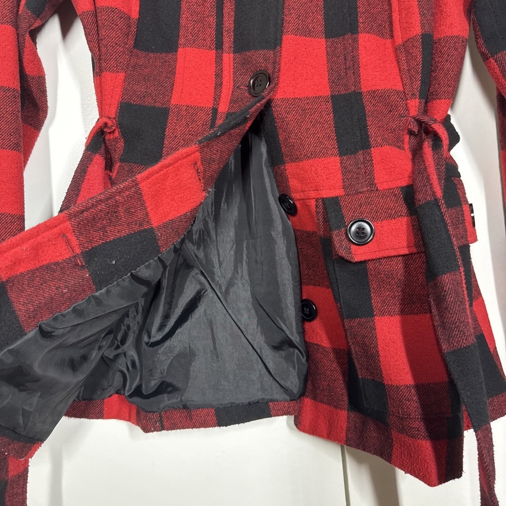 Vintage‎ Bongo Women's sz M Red Black Plaid Belted Gothic Grunge Punk Y2K - Picture 11 of 14